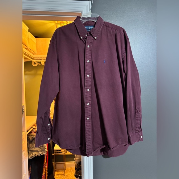 Polo Ralph Lauren | Shirts | Polo Ralph Lauren Mens Burgundy Buttondown ...